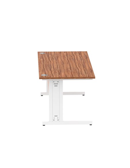 Dynamic Impulse 1800 x 800mm Straight Office Desk Walnut Top White Cable Managed Leg MI001998 - pic 76648 | FastDaddyshop
