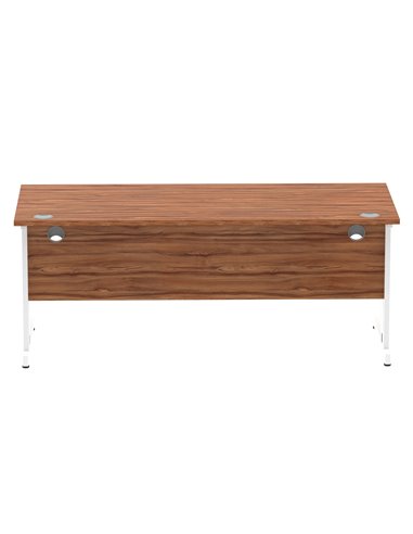 Dynamic Impulse 1800 x 800mm Straight Office Desk Walnut Top White Cable Managed Leg MI001998
