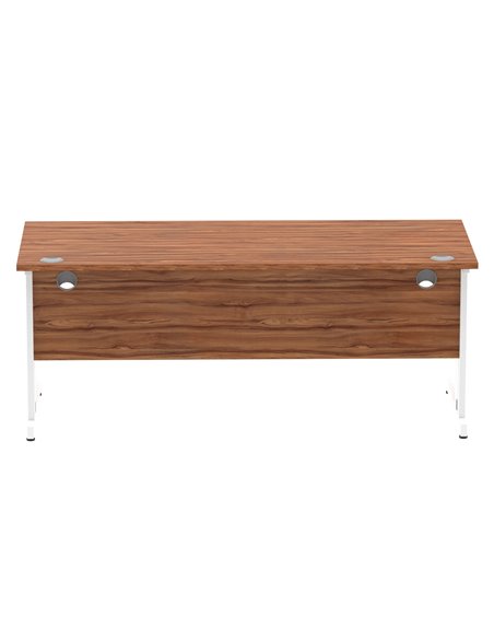 Dynamic Impulse 1800 x 800mm Straight Office Desk Walnut Top White Cable Managed Leg MI001998 - pic 76650 | FastDaddyshop