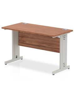 Dynamic Impulse 1200 x 600mm Straight Office Desk Walnut Top Silver Cable Managed Leg MI002000