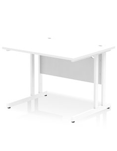 Dynamic Impulse 1000 x 800mm Straight Office Desk White Top White Cantilever Leg MI002190