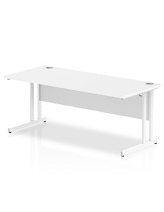 Dynamic Impulse 1800 x 800mm Straight Office Desk White Top White Cantilever Leg MI002194