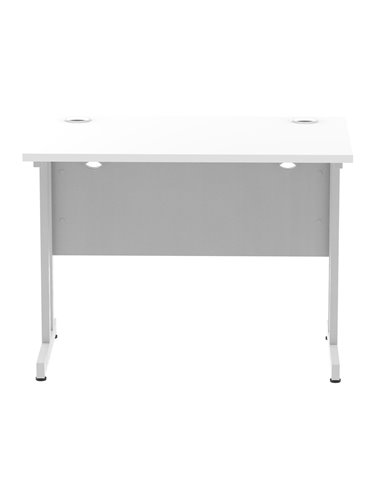 Dynamic Impulse 1000 x 600mm Straight Office Desk White Top Silver Cantilever Leg MI002195