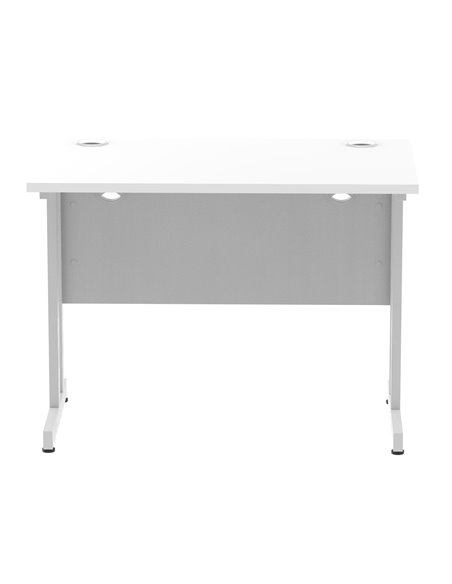 Dynamic Impulse 1000 x 600mm Straight Office Desk White Top Silver Cantilever Leg MI002195 - pic 76669 | FastDaddyshop