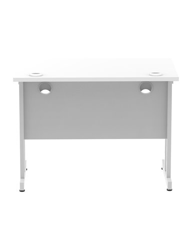 Dynamic Impulse 1000 x 600mm Straight Office Desk White Top Silver Cantilever Leg MI002195