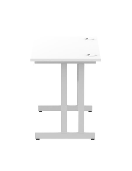 Dynamic Impulse 1000 x 600mm Straight Office Desk White Top Silver Cantilever Leg MI002195 - pic 76675 | FastDaddyshop