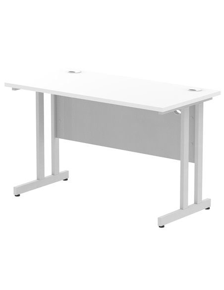 Dynamic Impulse 1200 x 600mm Straight Office Desk White Top Silver Cantilever Leg MI002196 - pic 76676 | FastDaddyshop