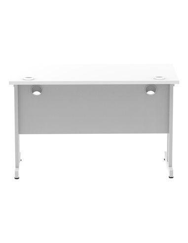 Dynamic Impulse 1200 x 600mm Straight Office Desk White Top Silver Cantilever Leg MI002196