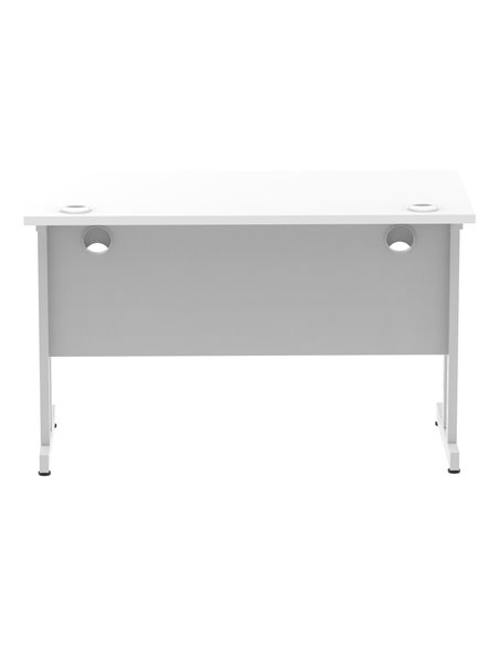 Dynamic Impulse 1200 x 600mm Straight Office Desk White Top Silver Cantilever Leg MI002196 - pic 76681 | FastDaddyshop