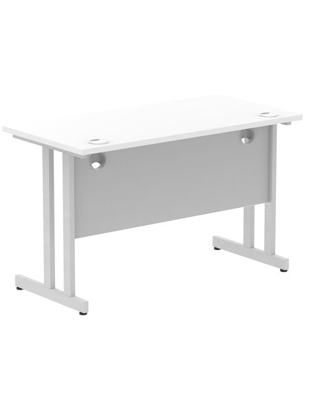 Dynamic Impulse 1200 x 600mm Straight Office Desk White Top Silver Cantilever Leg MI002196 - pic 76682 | FastDaddyshop