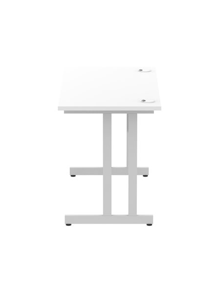 Dynamic Impulse 1200 x 600mm Straight Office Desk White Top Silver Cantilever Leg MI002196 - pic 76683 | FastDaddyshop