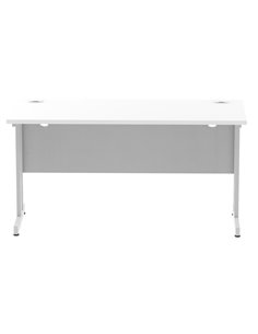 Dynamic Impulse 1400 x 600mm Straight Office Desk White Top Silver Cantilever Leg MI002197 2