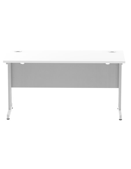 Dynamic Impulse 1400 x 600mm Straight Office Desk White Top Silver Cantilever Leg MI002197 - pic 76685 | FastDaddyshop