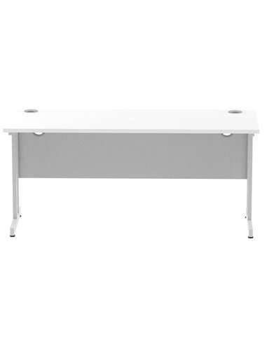 Dynamic Impulse 1600 x 600mm Straight Office Desk White Top Silver Cantilever Leg MI002198