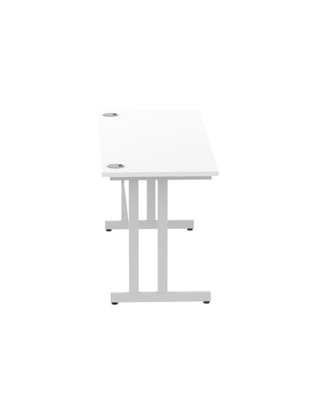 Dynamic Impulse 1600 x 600mm Straight Office Desk White Top Silver Cantilever Leg MI002198 - pic 76695 | FastDaddyshop