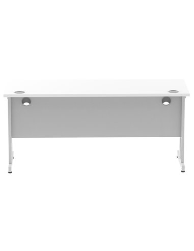 Dynamic Impulse 1600 x 600mm Straight Office Desk White Top Silver Cantilever Leg MI002198