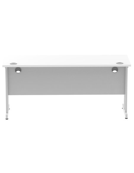 Dynamic Impulse 1600 x 600mm Straight Office Desk White Top Silver Cantilever Leg MI002198 - pic 76697 | FastDaddyshop