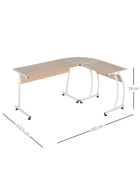 HOMCOM L Shape Computer Desk Corner Display Table Laptop Study Desk Minimalist Space Saving Wood Steel Gaming PC Workstation 112 - pic 7670 | FastDaddyshop