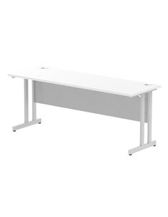 Dynamic Impulse 1800 x 600mm Straight Office Desk White Top Silver Cantilever Leg MI002199