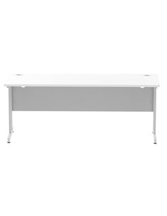 Dynamic Impulse 1800 x 600mm Straight Office Desk White Top Silver Cantilever Leg MI002199 2