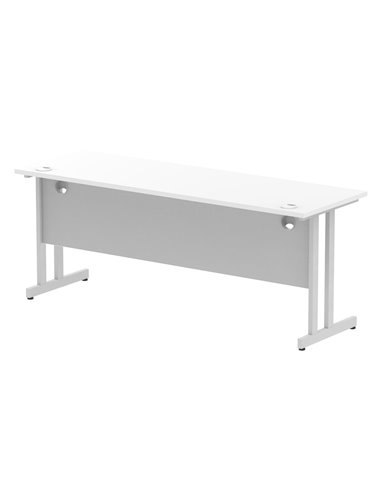 Dynamic Impulse 1800 x 600mm Straight Office Desk White Top Silver Cantilever Leg MI002199