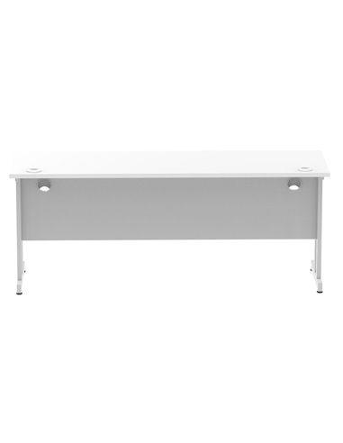 Dynamic Impulse 1800 x 600mm Straight Office Desk White Top Silver Cantilever Leg MI002199