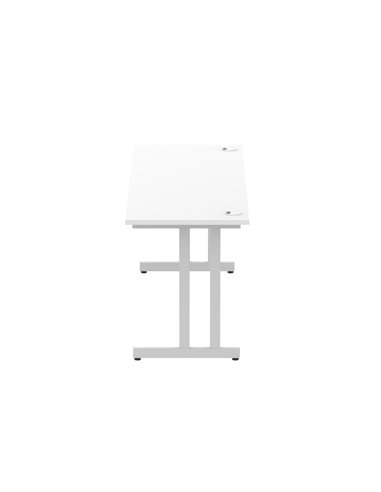 Dynamic Impulse 1800 x 600mm Straight Office Desk White Top Silver Cantilever Leg MI002199