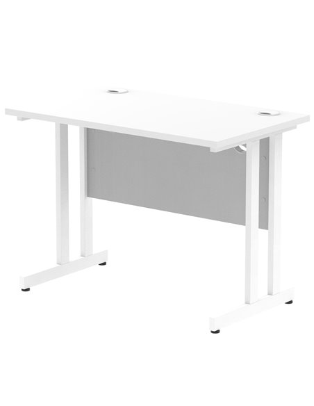 Dynamic Impulse 1000 x 600mm Straight Office Desk White Top White Cantilever Leg MI002200 - pic 76708 | FastDaddyshop