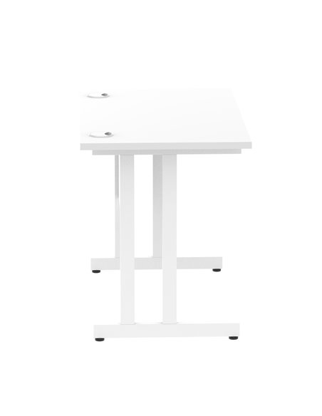 Dynamic Impulse 1000 x 600mm Straight Office Desk White Top White Cantilever Leg MI002200 - pic 76711 | FastDaddyshop