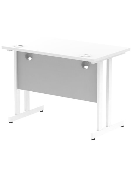 Dynamic Impulse 1000 x 600mm Straight Office Desk White Top White Cantilever Leg MI002200 - pic 76712 | FastDaddyshop