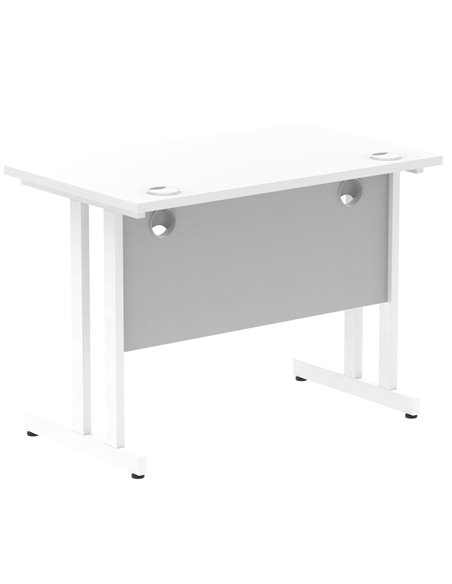 Dynamic Impulse 1000 x 600mm Straight Office Desk White Top White Cantilever Leg MI002200 - pic 76714 | FastDaddyshop