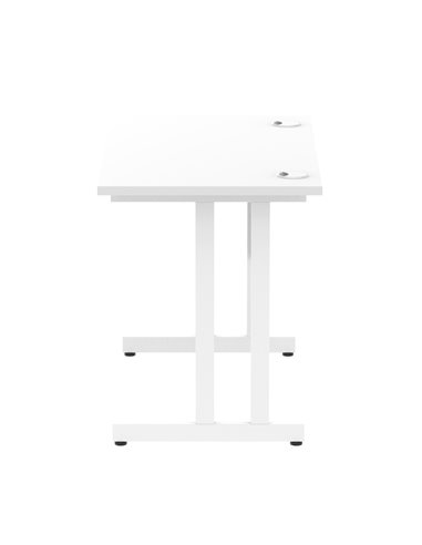 Dynamic Impulse 1000 x 600mm Straight Office Desk White Top White Cantilever Leg MI002200