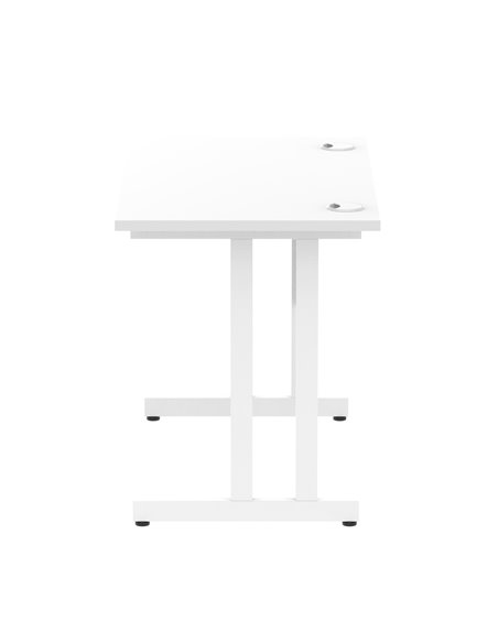 Dynamic Impulse 1000 x 600mm Straight Office Desk White Top White Cantilever Leg MI002200 - pic 76715 | FastDaddyshop