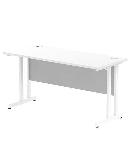Dynamic Impulse 1400 x 600mm Straight Office Desk White Top White Cantilever Leg MI002202 - pic 76724 | FastDaddyshop