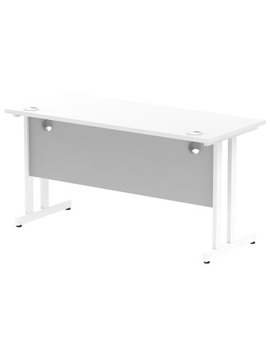 Dynamic Impulse 1400 x 600mm Straight Office Desk White Top White Cantilever Leg MI002202