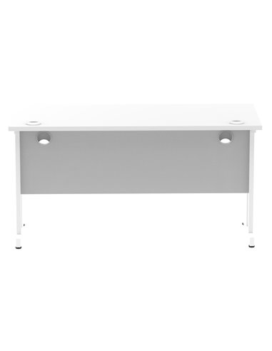 Dynamic Impulse 1400 x 600mm Straight Office Desk White Top White Cantilever Leg MI002202