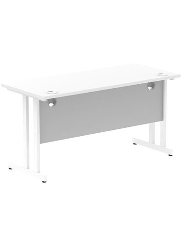 Dynamic Impulse 1400 x 600mm Straight Office Desk White Top White Cantilever Leg MI002202