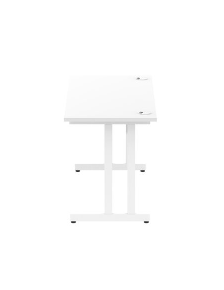 Dynamic Impulse 1400 x 600mm Straight Office Desk White Top White Cantilever Leg MI002202 - pic 76731 | FastDaddyshop