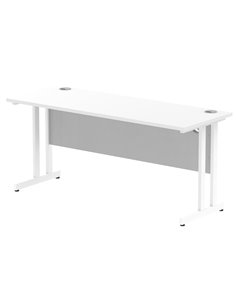 Dynamic Impulse 1600 x 600mm Straight Office Desk White Top White Cantilever Leg MI002203