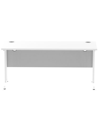 Dynamic Impulse 1600 x 600mm Straight Office Desk White Top White Cantilever Leg MI002203