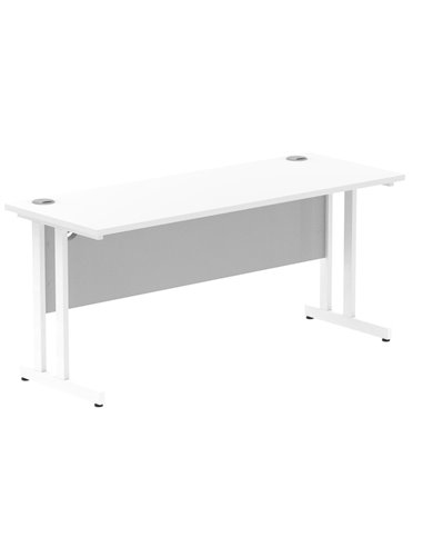 Dynamic Impulse 1600 x 600mm Straight Office Desk White Top White Cantilever Leg MI002203