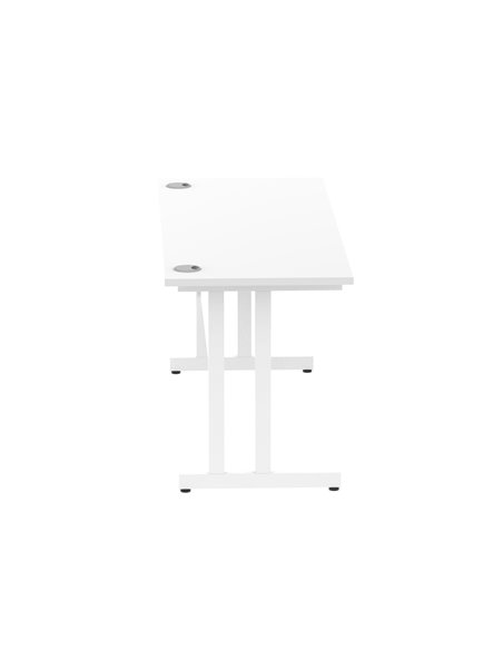 Dynamic Impulse 1600 x 600mm Straight Office Desk White Top White Cantilever Leg MI002203 - pic 76735 | FastDaddyshop