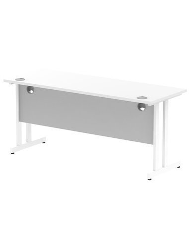 Dynamic Impulse 1600 x 600mm Straight Office Desk White Top White Cantilever Leg MI002203