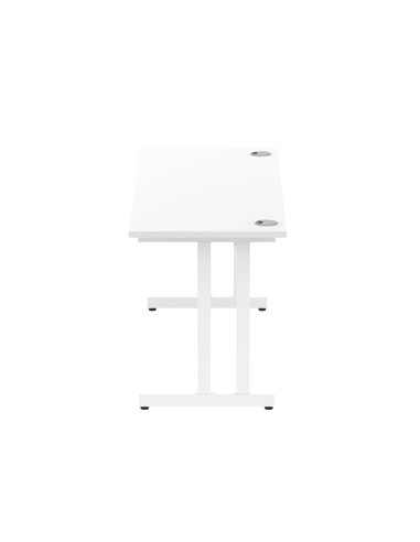 Dynamic Impulse 1600 x 600mm Straight Office Desk White Top White Cantilever Leg MI002203