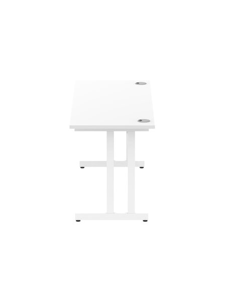 Dynamic Impulse 1600 x 600mm Straight Office Desk White Top White Cantilever Leg MI002203 - pic 76739 | FastDaddyshop