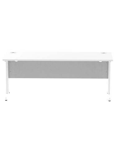 Dynamic Impulse 1800 x 600mm Straight Office Desk White Top White Cantilever Leg MI002204
