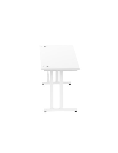 Dynamic Impulse 1800 x 600mm Straight Office Desk White Top White Cantilever Leg MI002204