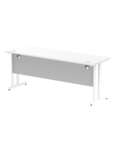 Dynamic Impulse 1800 x 600mm Straight Office Desk White Top White Cantilever Leg MI002204