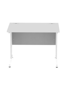 Dynamic Impulse 1000 x 800mm Straight Office Desk White Top White Cable Managed Leg MI002270 2