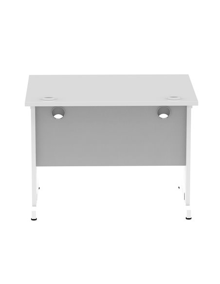 Dynamic Impulse 1000 x 800mm Straight Office Desk White Top White Cable Managed Leg MI002270 - pic 76758 | FastDaddyshop